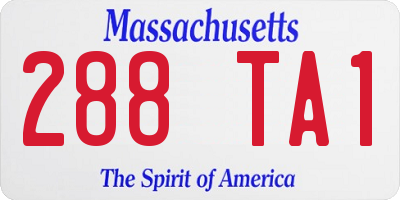 MA license plate 288TA1