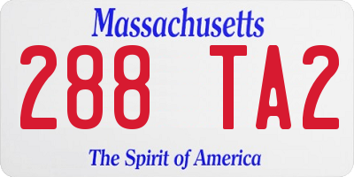 MA license plate 288TA2