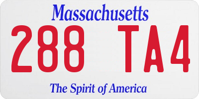 MA license plate 288TA4