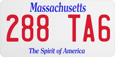 MA license plate 288TA6
