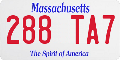 MA license plate 288TA7
