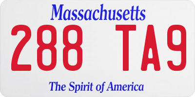 MA license plate 288TA9