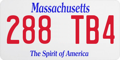 MA license plate 288TB4