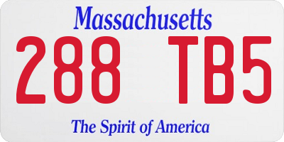 MA license plate 288TB5