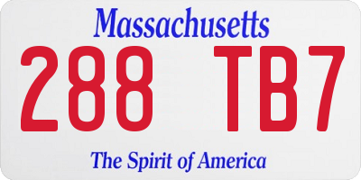 MA license plate 288TB7