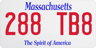 MA license plate 288TB8