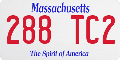 MA license plate 288TC2