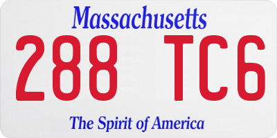 MA license plate 288TC6