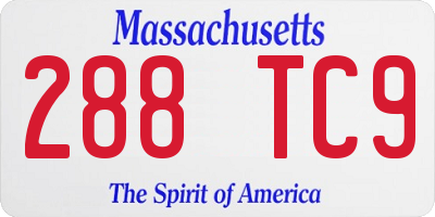 MA license plate 288TC9