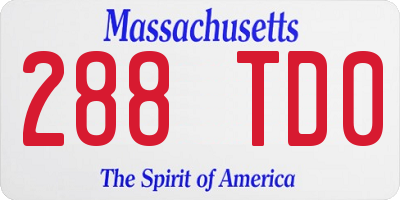 MA license plate 288TD0