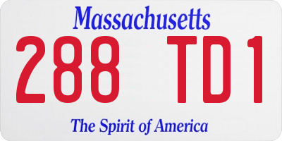 MA license plate 288TD1