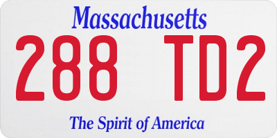 MA license plate 288TD2