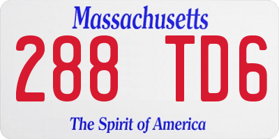MA license plate 288TD6