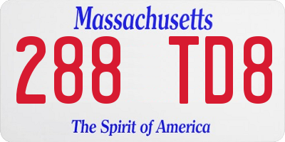 MA license plate 288TD8