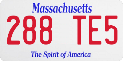 MA license plate 288TE5