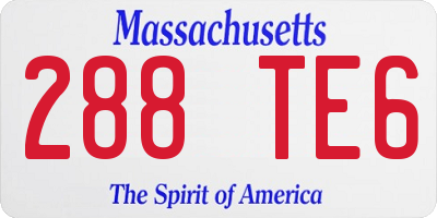 MA license plate 288TE6