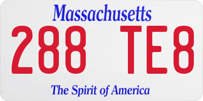 MA license plate 288TE8
