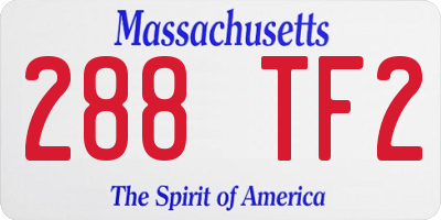 MA license plate 288TF2