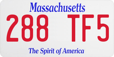 MA license plate 288TF5