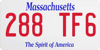 MA license plate 288TF6