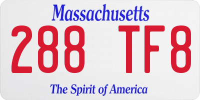 MA license plate 288TF8