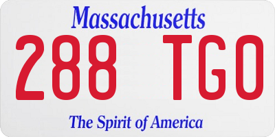 MA license plate 288TG0