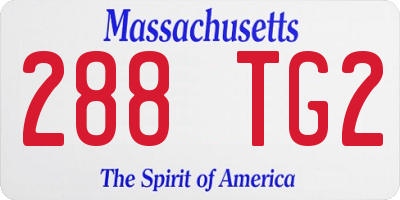 MA license plate 288TG2
