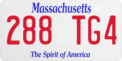 MA license plate 288TG4