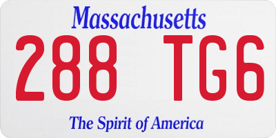 MA license plate 288TG6