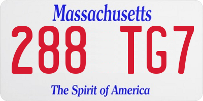 MA license plate 288TG7