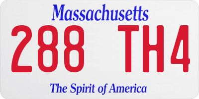 MA license plate 288TH4