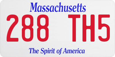 MA license plate 288TH5