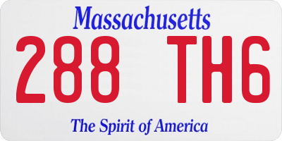MA license plate 288TH6