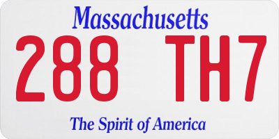 MA license plate 288TH7