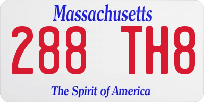 MA license plate 288TH8