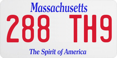 MA license plate 288TH9
