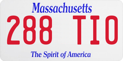 MA license plate 288TI0