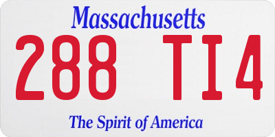 MA license plate 288TI4