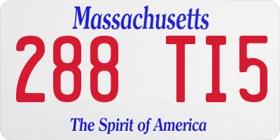 MA license plate 288TI5