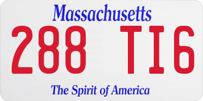 MA license plate 288TI6
