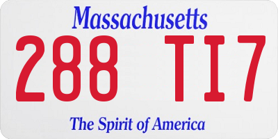 MA license plate 288TI7