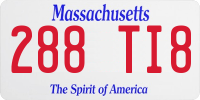MA license plate 288TI8