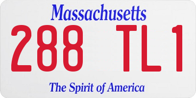 MA license plate 288TL1