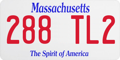 MA license plate 288TL2