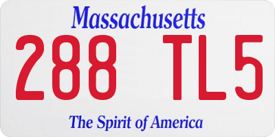 MA license plate 288TL5
