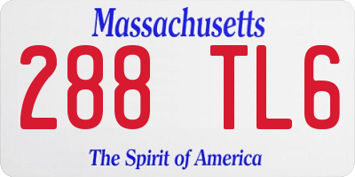 MA license plate 288TL6