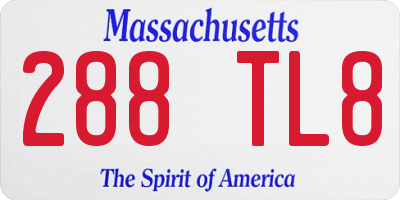 MA license plate 288TL8