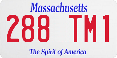 MA license plate 288TM1