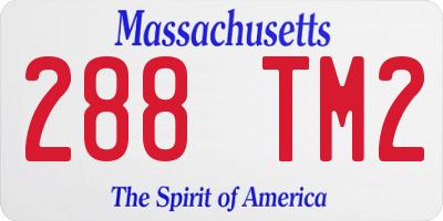 MA license plate 288TM2
