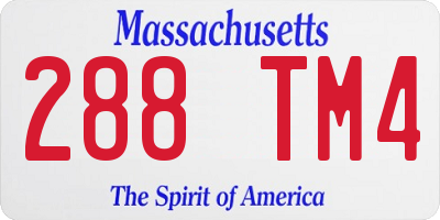 MA license plate 288TM4